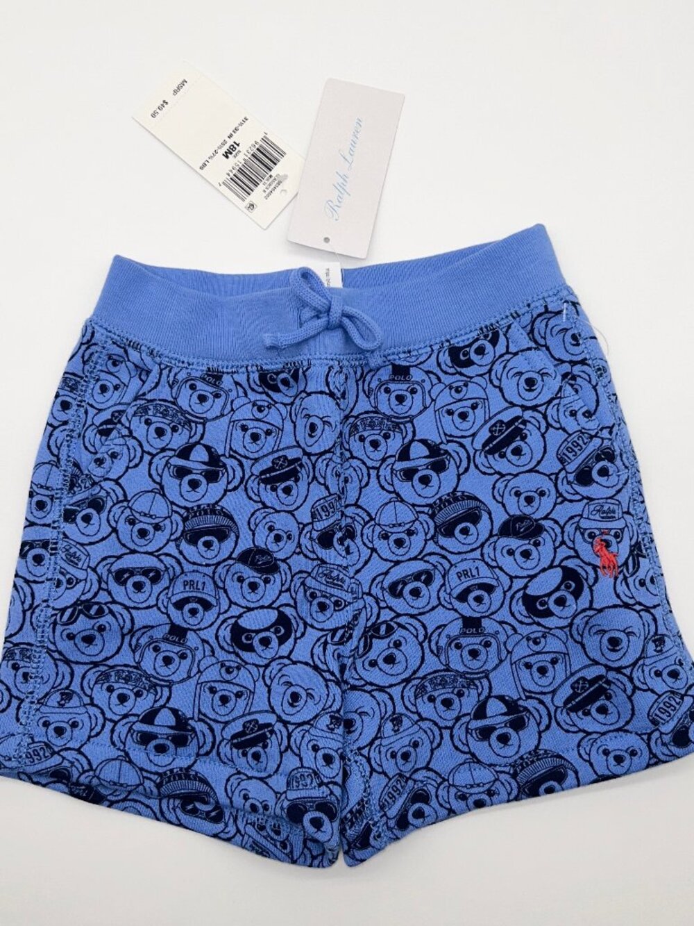 Ralph Lauren Boys 12M Blue Bear Shorts NWT